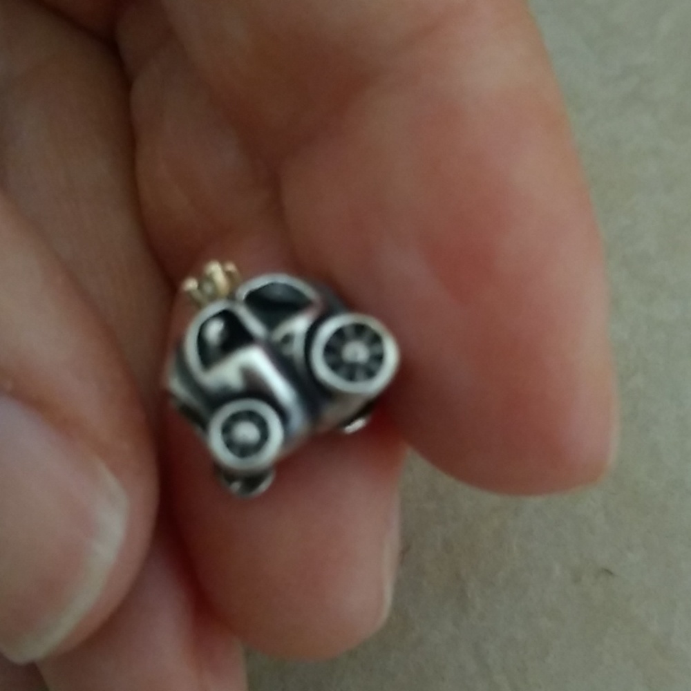 Pandora Silver and Gold Car Charm Bracelet